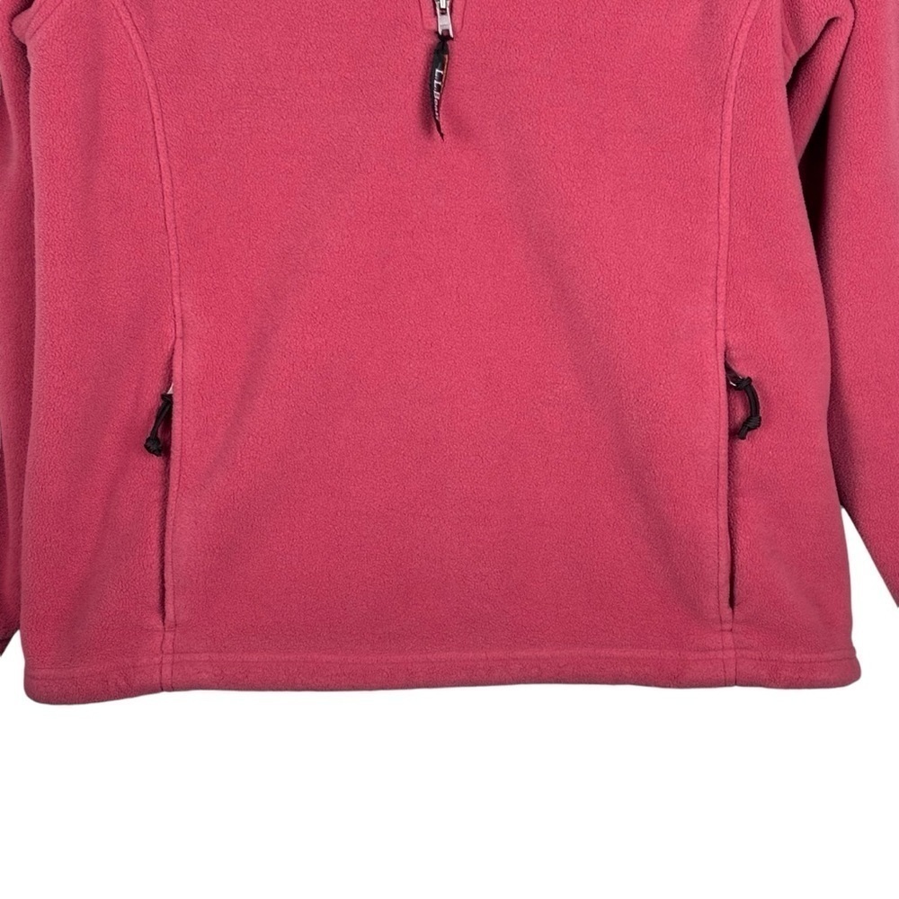 LL BEAN 0WN37 QUARTER ZIP ORANGE RED FLEECE PULLOVER SWEATSHIRT JACKET - Picture 8 of 13